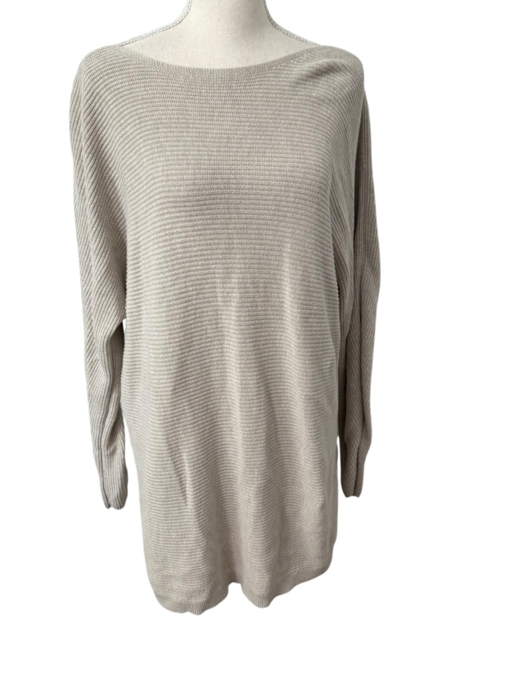 J.Jill XL Light Taupe Ribbed Knit Long Sweater Dress